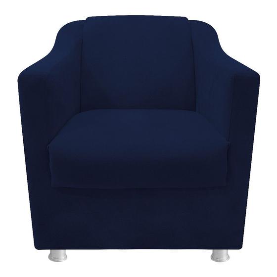 Imagem de kit 04 Poltronas Decorativas Babel Sala de Estar Recepção Suede Azul Marinho - KDAcanto Móveis