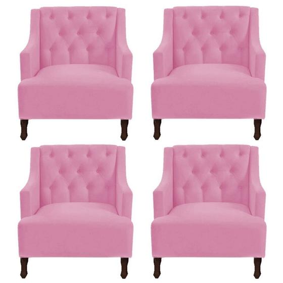Imagem de Kit 04 Poltronas Genesis Rosa