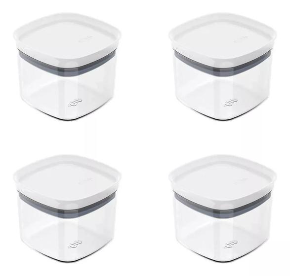 Imagem de Kit 04 Potes Organizador Hermético Block 450Ml Mantimento