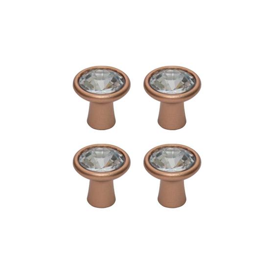 Imagem de Kit 04 Puxadores Cálice 2923 18mm Cobre pedraria Torralba