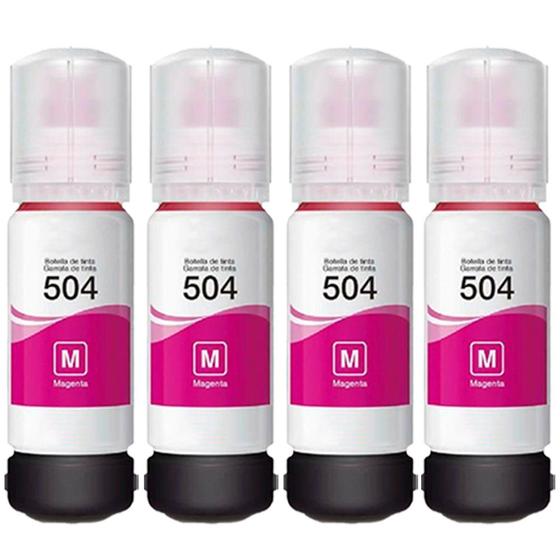 Imagem de Kit 04 Recarga de Tinta T504 504 para L4150 Magenta