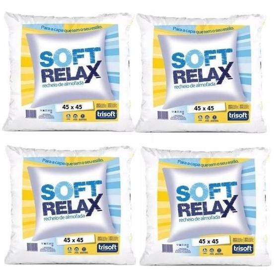 Imagem de Kit 04 Recheio Enchimento de Almofada Soft Relax 45x45cm Trisoft