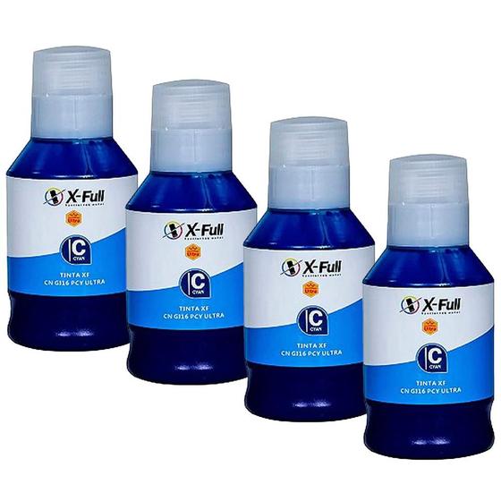 Imagem de Kit 04 Refil de Tintas Compatível Canon Maxify GI-16 Ciano Para GX7010, GX6010 e GX5010