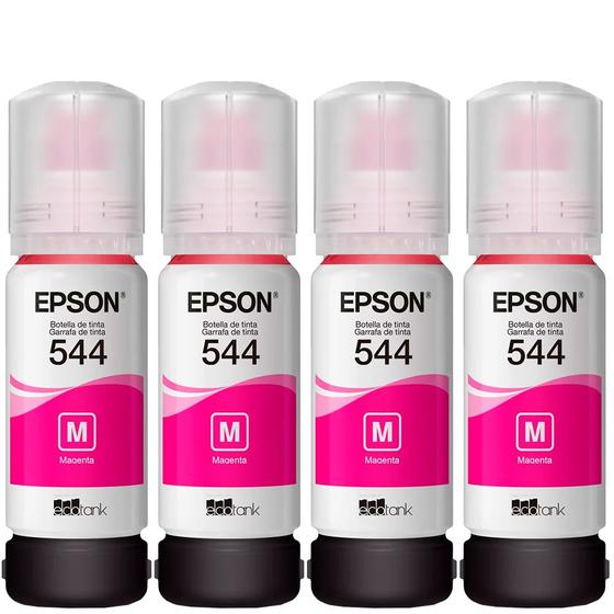 Imagem de Kit 04 Refil De Tintas T544 T544320 Magenta para impressora L5590