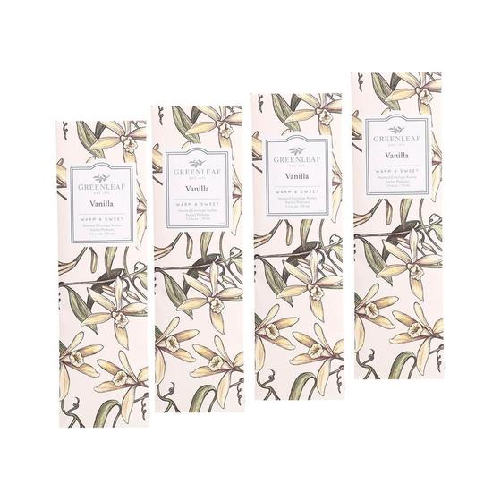 Kit 04 Sachê Perfumado Vanilla Greenleaf Sachet Slim (18g) Terapia