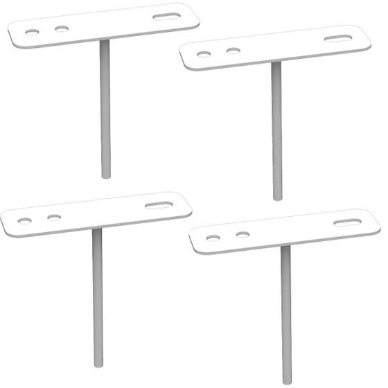 Imagem de Kit 04 Suportes De Refletor Led Canhão de Luz Fachada Banner Base Estaca Jardim Iluminação