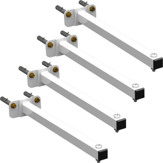 Imagem de KIT 04 Suportes Haste De Refletor Led Parede Fachada Banner Base Reta 70 Cm