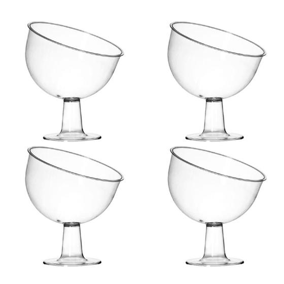 Imagem de Kit 04 Taça Inclinada Doceira Boca Torta Com Pedestal 1000Ml