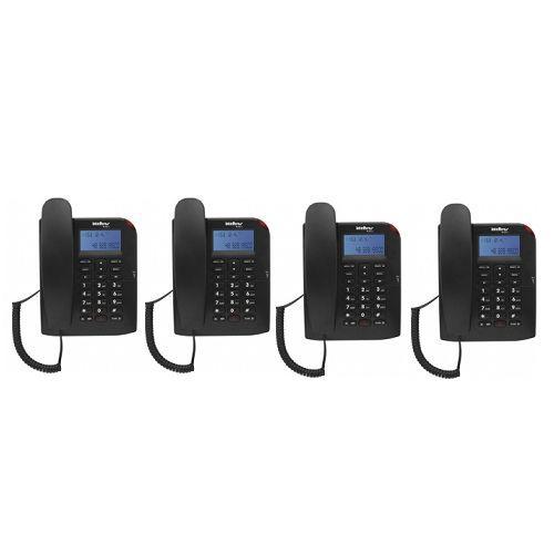 Imagem de Kit 04 Telefones Com fio Identificador Chamada TC 60 ID Intelbras