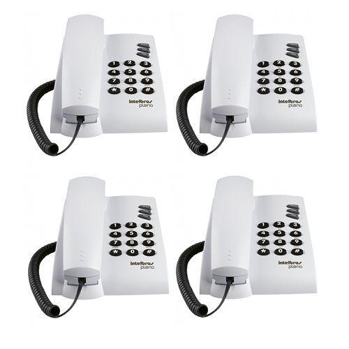 Kit 04 Telefones Com Fio Mesa ou Parede Pleno Branco Intelbras Menor preço em Kit 04 Telefones Com Fio Mesa ou Parede Pleno Branco Intelbras
