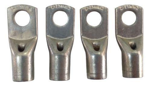 Imagem de Kit 04 Terminal Compressão Cobre Estanhado 25mm² Furo 07mm