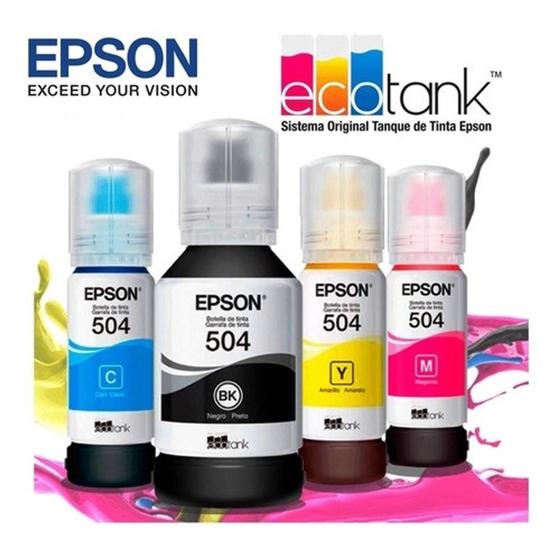 Imagem de Kit 04 Tinta Original Epson L4260 L4160 L6191 L6171 T504