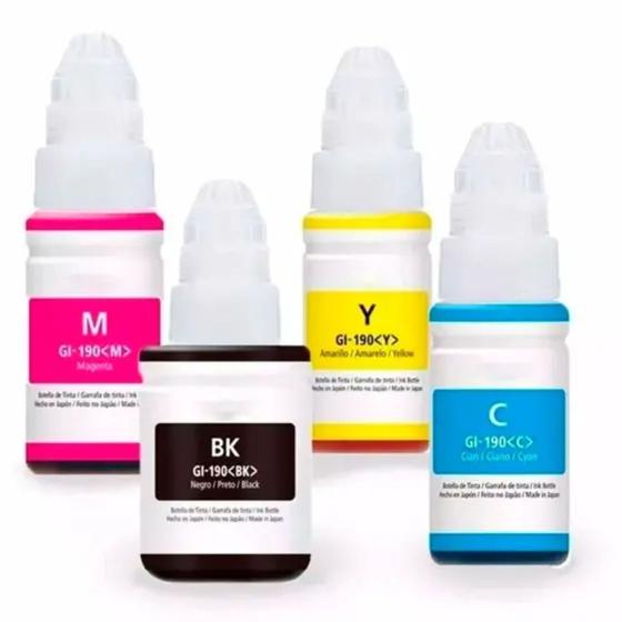 Kit 04 Tinta Original Gl-190 Gl190 G4100 G3111 G4110 - Canon. Imagem de Kit 04 Tinta Original Gl-190 Gl190 G4100 G3111 G4110