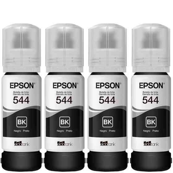 Kit 04 Tintas Originais T544 L3150 L3250 L3210 Preto Menor preço em Kit 04 Tintas Originais T544 L3150 L3250 L3210 Preto