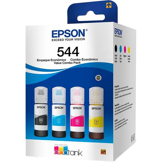 Kit 04 tintas T544 para impressora Tank L3250 Menor preço em Kit 04 tintas T544 para impressora Tank L3250