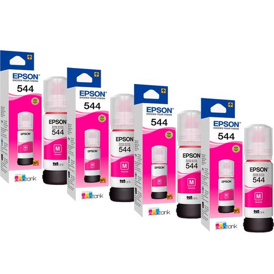 Imagem de Kit 04 Tintas T544 T544320 Magenta para impressora L5190