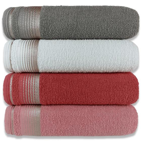Kit 04 Toalha Banhão Gigante Luxo Felpuda Alta Absorção Menor preço em Kit 04 Toalha Banhão Gigante Luxo Felpuda Alta Absorção