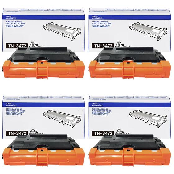 Imagem de Kit 04 Toner TN3472 Compatível para impressora Brother MFC-L6902DW