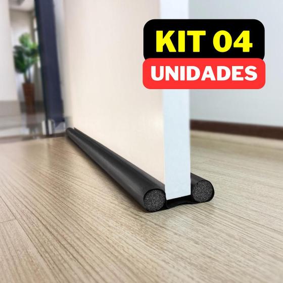 Imagem de Kit 04 Veda Porta Pó Rolinho 90cm Protetor Impermeável Ajustável Vedação Sem Costura Proteção Contra Insetos