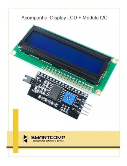 Kit 04x display lcd 16x2 - backlight azul - i2c Menor preço em Kit 04x display lcd 16x2 - backlight azul - i2c