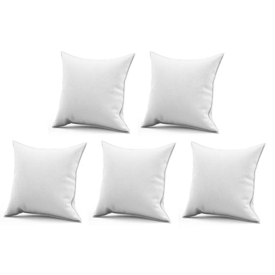 Imagem de Kit 05 Almofadas Decorativa Quadrada Lih 45x45cm Cheia com Enchimento material sintético Branco - Ahazzo Móveis