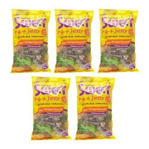 Imagem de Kit 05 Balas De Algas Marinhas Sweet Jelly Sabor Frutas 200g