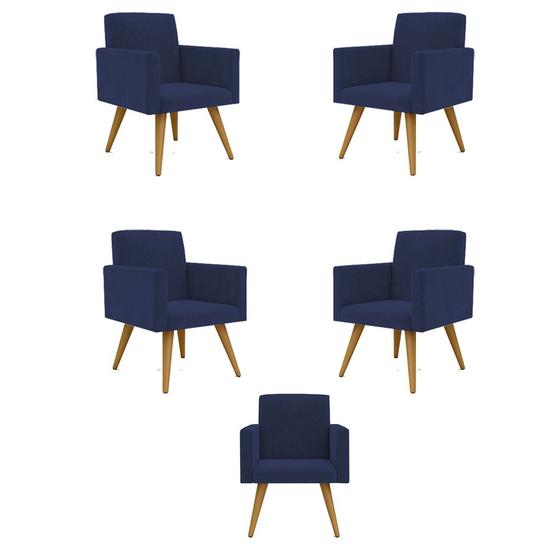 Imagem de Kit 05 Cadeiras Poltronas Decorativa - Escritório - Recepção