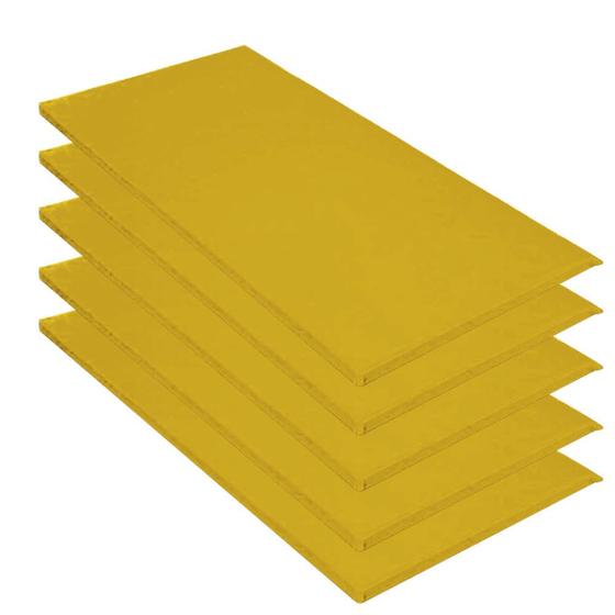 Imagem de Kit 05 Colchonete Slim 95x59cm Solteiro Para Ginástica Academia Escola Sintético Amarelo - Ahz Móveis