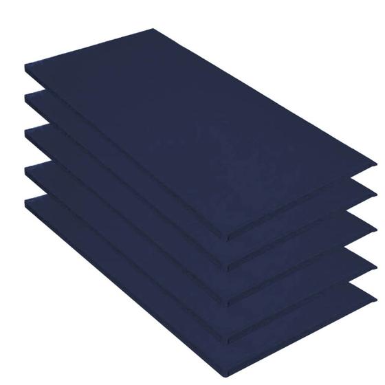 Imagem de Kit 05 Colchonete Slim 95x59cm Solteiro Para Ginástica Academia Escola Suede Azul Marinho - Ahz Móveis