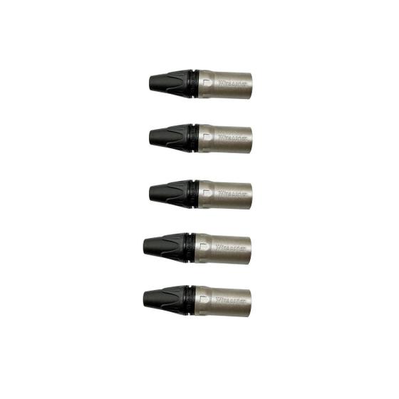 Imagem de Kit 05 Conector Linha Xlr Plug Macho 3 Polos Wireconex WC-1013