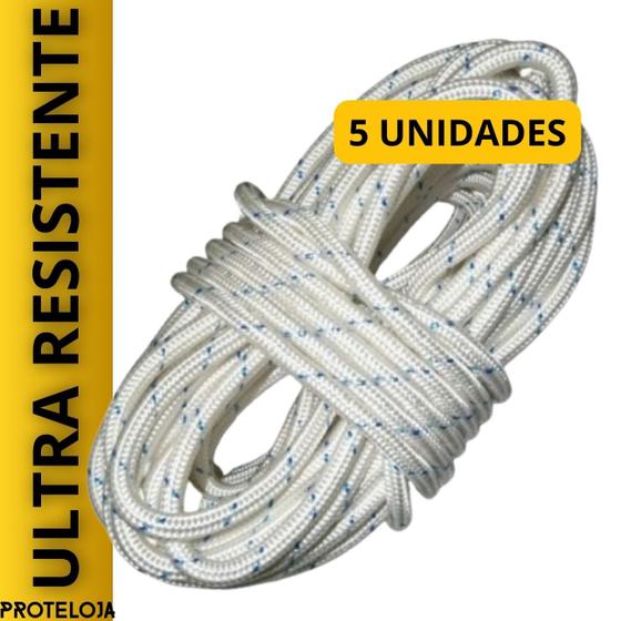 Imagem de Kit 05 Corda De Poliamida 12Mm Trabalho em Altura - 20 Metros
