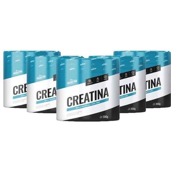 Imagem de Kit 05 Creatina Monohidratada Sem Sabor 300g Shark Pro