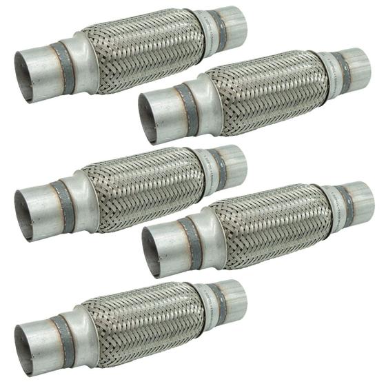 Imagem de Kit 05 Flexível Do Tubo Cano De Escapamento Universal 38mm x 210mm