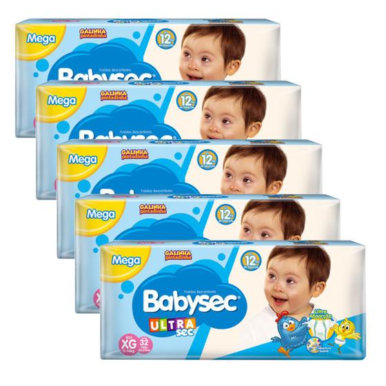 Kit 05 fraldas babysec galinha pintadinha ultrasec-xg-160 unids Menor preço em Kit 05 fraldas babysec galinha pintadinha ultrasec-xg-160 unids