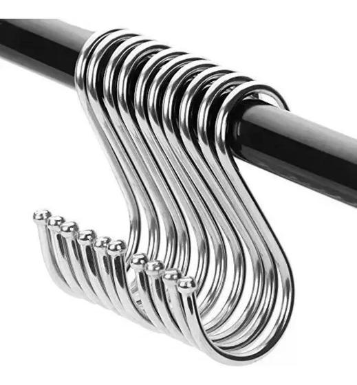 Imagem de Kit 05 Ganchos S Aço Inox Utensílios Barra Suporte Cozinha