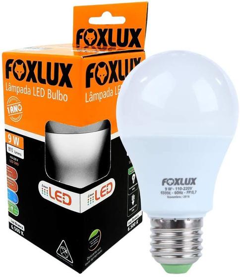 Imagem de Kit 05 Lâmpada LED 9w Bulbo Bivolt 110v 220v 6500k Branco - FoxLux