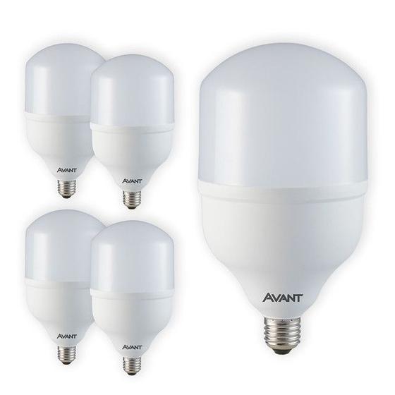 Imagem de Kit 05 Lâmpadas LED Bulbo HP E27 50W 6500K Branco Frio