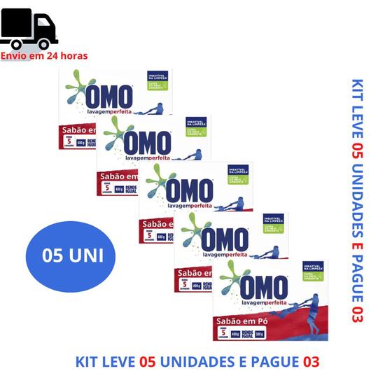kit 05 Lava-Roupas em Pó Omo Lavagem Perfeita 800 gramas Menor preço em kit 05 Lava-Roupas em Pó Omo Lavagem Perfeita 800 gramas