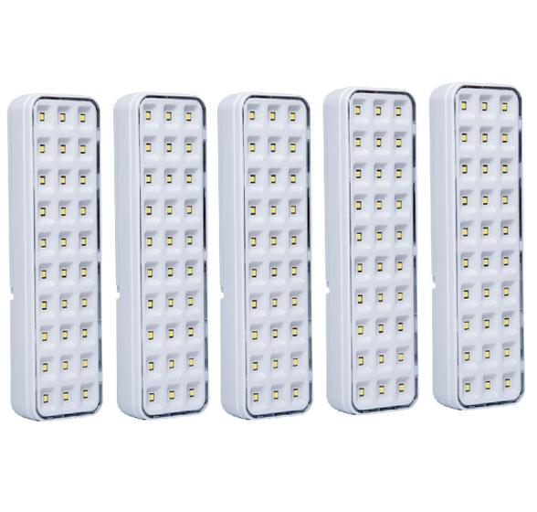 Imagem de Kit 05 Luminária Luz Emergência Lde30 Led Intelbras Autônoma