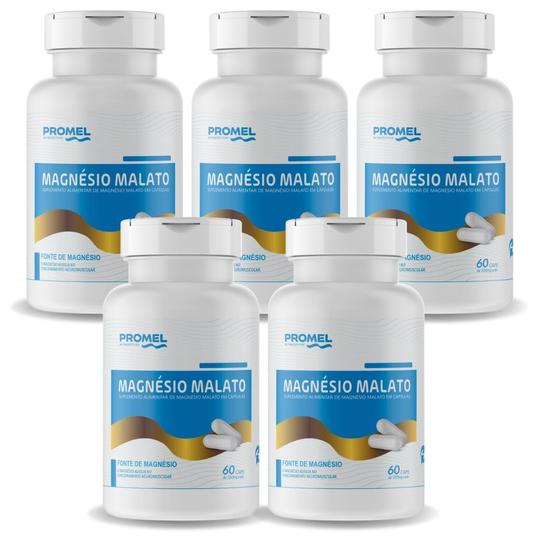 Imagem de Kit 05 Magnésio Malato Promel 60 Capsulas de 500mg