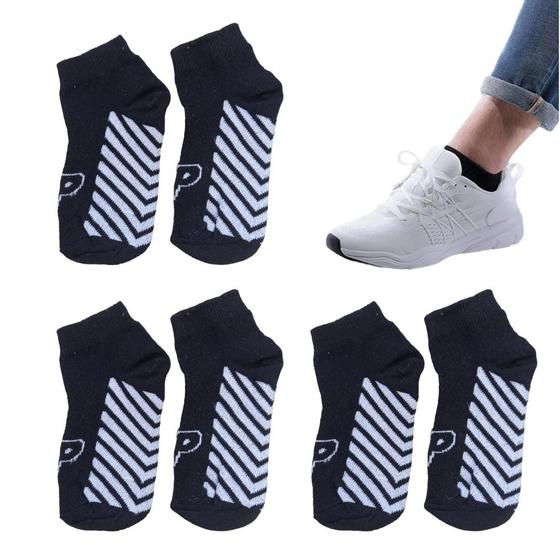 Imagem de Kit 05 Pares Meias Soquete Cano Curto Invisível Feminina Sapatilha Trabalhada Com Elastano Algodão Original Apollo