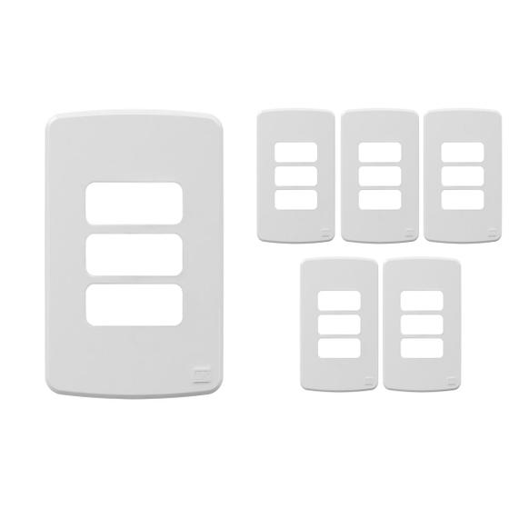 Kit 05 Placas Weg Composé 4x2 3 Posições Branca Menor preço em Kit 05 Placas Weg Composé 4x2 3 Posições Branca