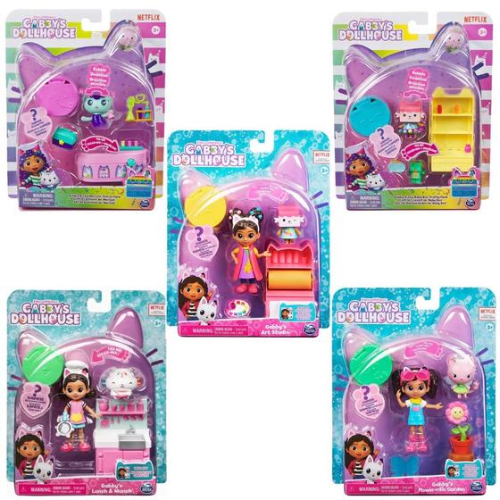 Imagem de Kit 05 Playset Gabby's Dollhouse - Conjunto Com Boneca