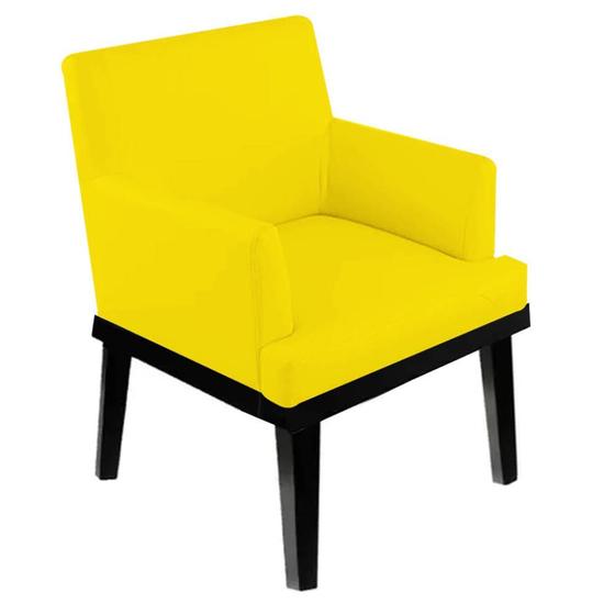 Imagem de Kit 05 Poltrona Cadeira Vick Decorativa Recepção Sala De Estar Suede Amarelo - KDAcanto Móveis