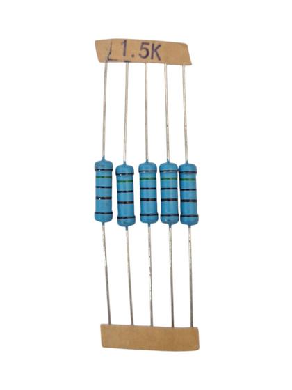 Imagem de Kit 05 resistor de precisão 1.5k 1k5 1% 2w