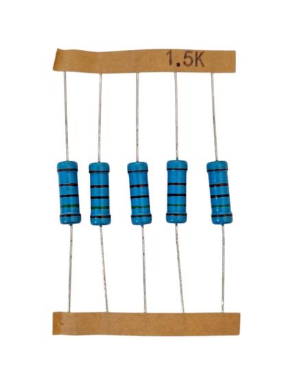 Imagem de Kit 05 resistor de precisão 1.5k 1k5 1% 3w