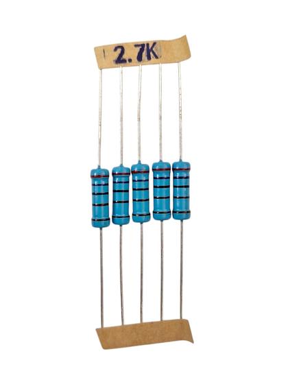 Imagem de Kit 05 resistor de precisão 2.7k 2k7 1% 2w