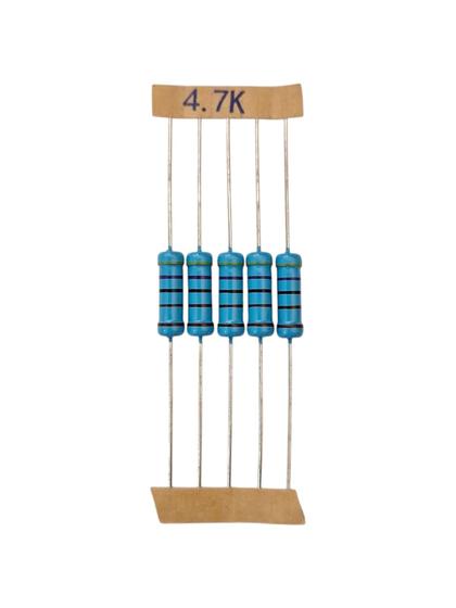 Imagem de Kit 05 resistor de precisão 4.7k 4k7 1% 2w