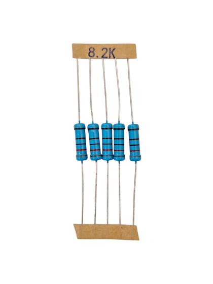 Imagem de Kit 05 resistor de precisão 8.2k 8k2 1% 2w