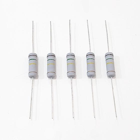 Imagem de Kit 05 Resistor Potencia 150k 5% 3W Filme de Carbono